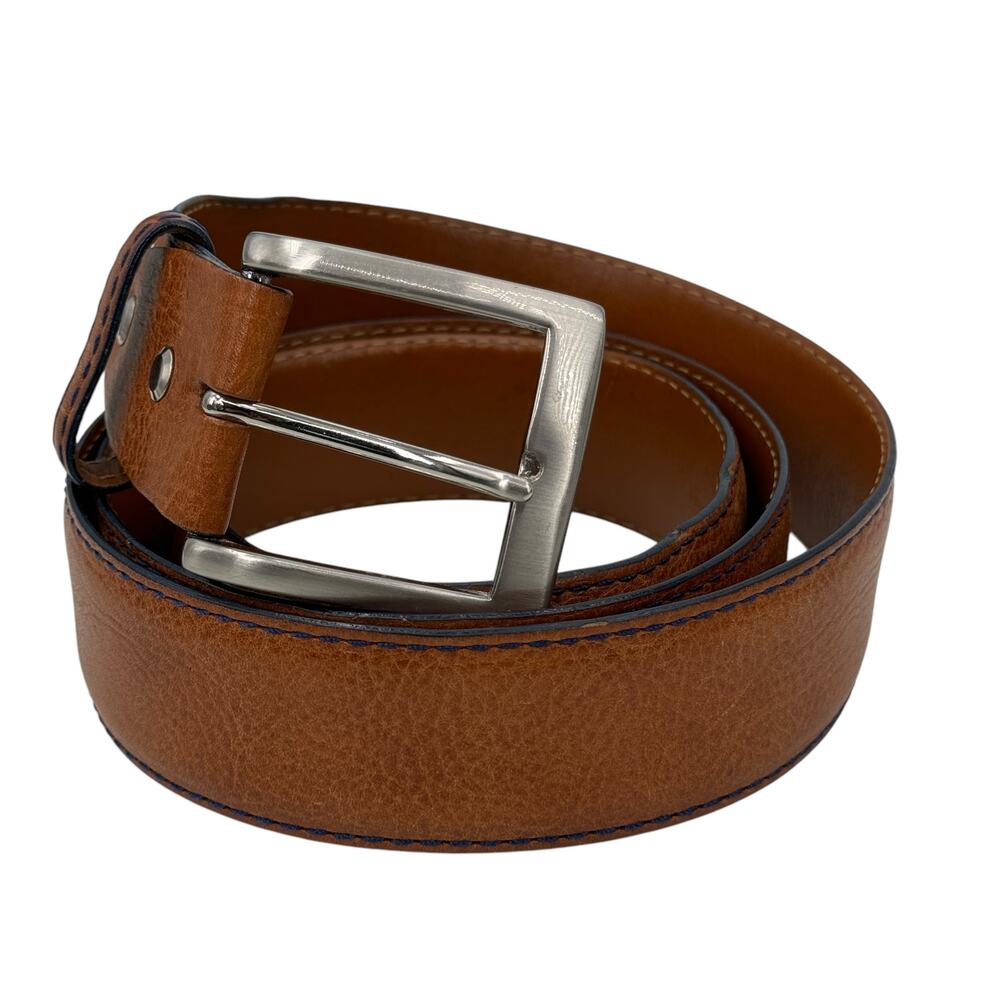 Francis Edward Italian Calf Leather Dress Belt Men's‎ 43 Brown USA Classic Luxe